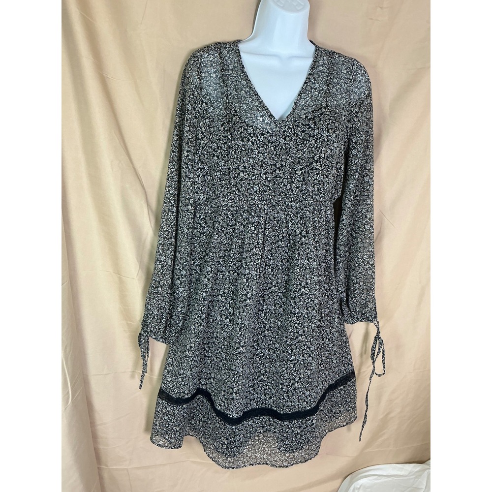 Motherhood Maternity Floral Dress Women Small Black Excellent Empire Waist Boho - Picture 2 of 12